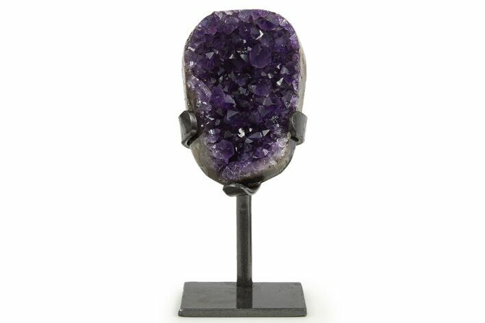 Sparkling Amethyst Geode With Metal Stand - Uruguay #342503